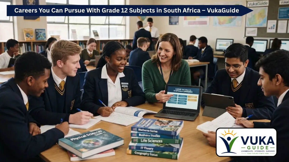 South African Grade 12 learners exploring career options linked to their school subjects