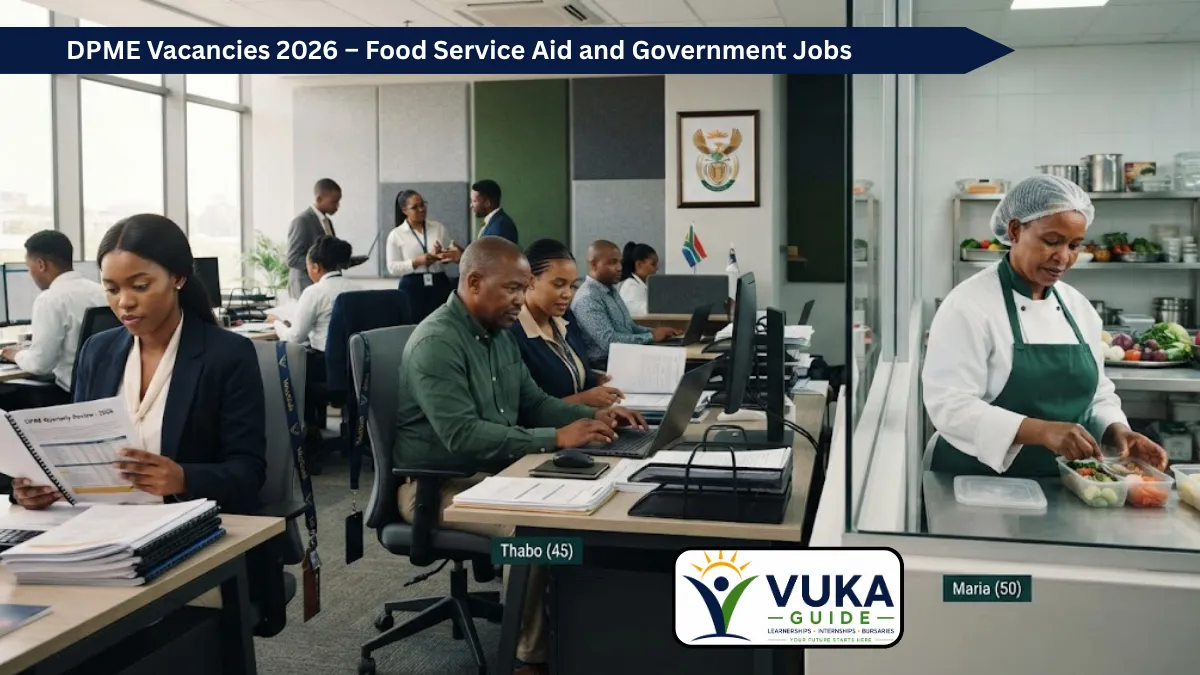 DPME vacancies 2026 including Food Service Aid and procurement jobs in Pretoria