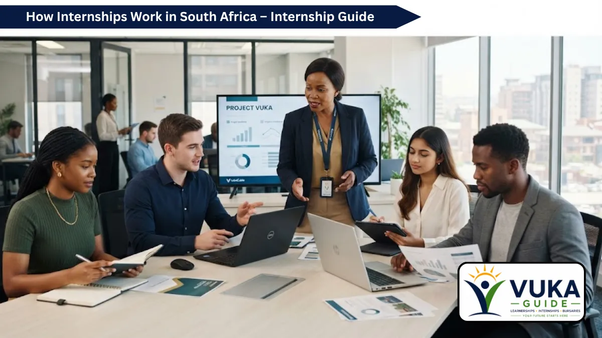 Young South African interns gaining workplace experience in a professional office environment