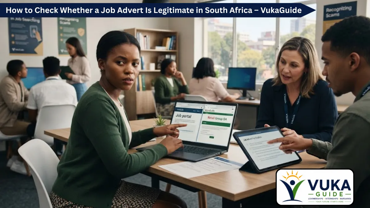 South African job seekers checking whether an online job advert is legitimate