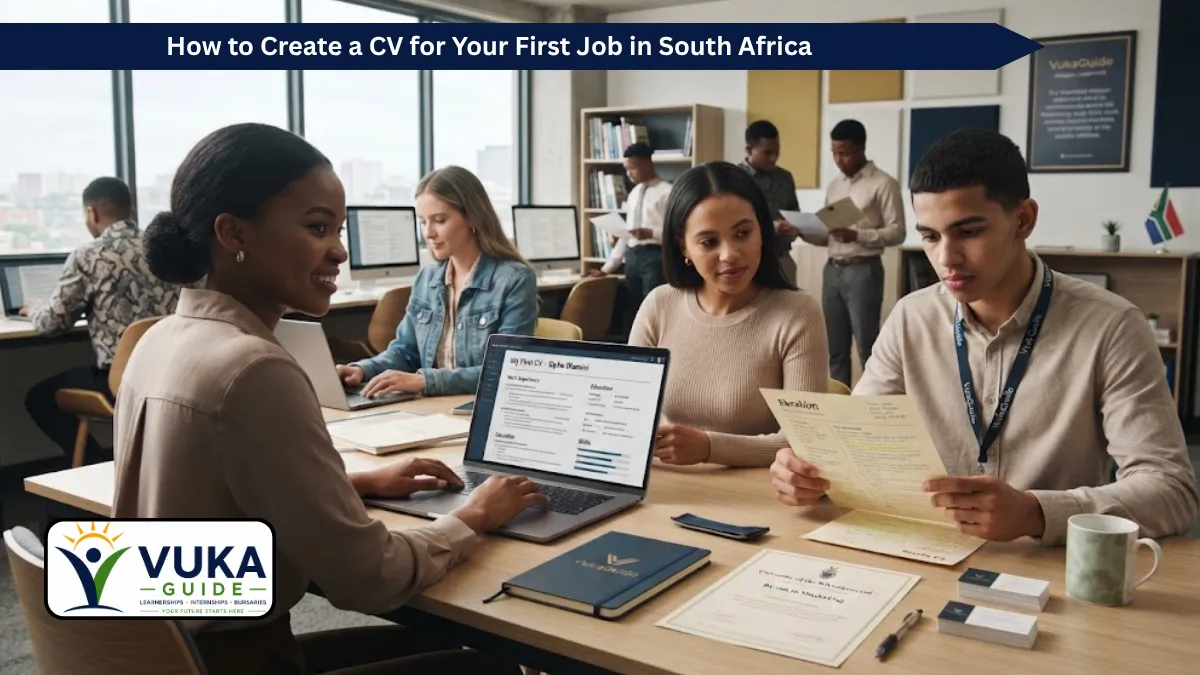 Young South African job seeker creating a CV for a first job