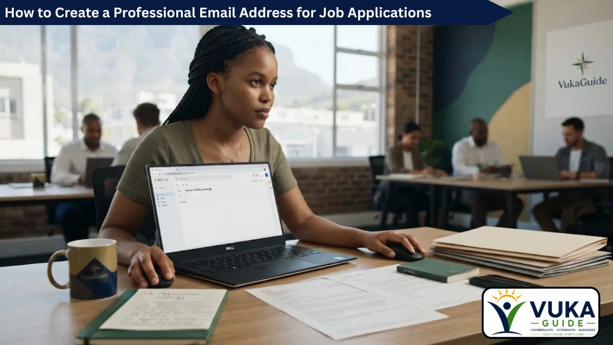 South African job seeker creating a professional email address for job applications