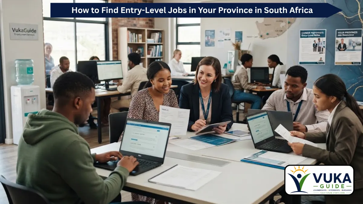 Young South African job seekers searching for entry-level jobs and career opportunities in their province