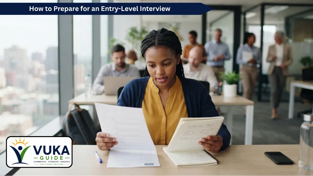 Young South African job seeker preparing for an entry-level job interview