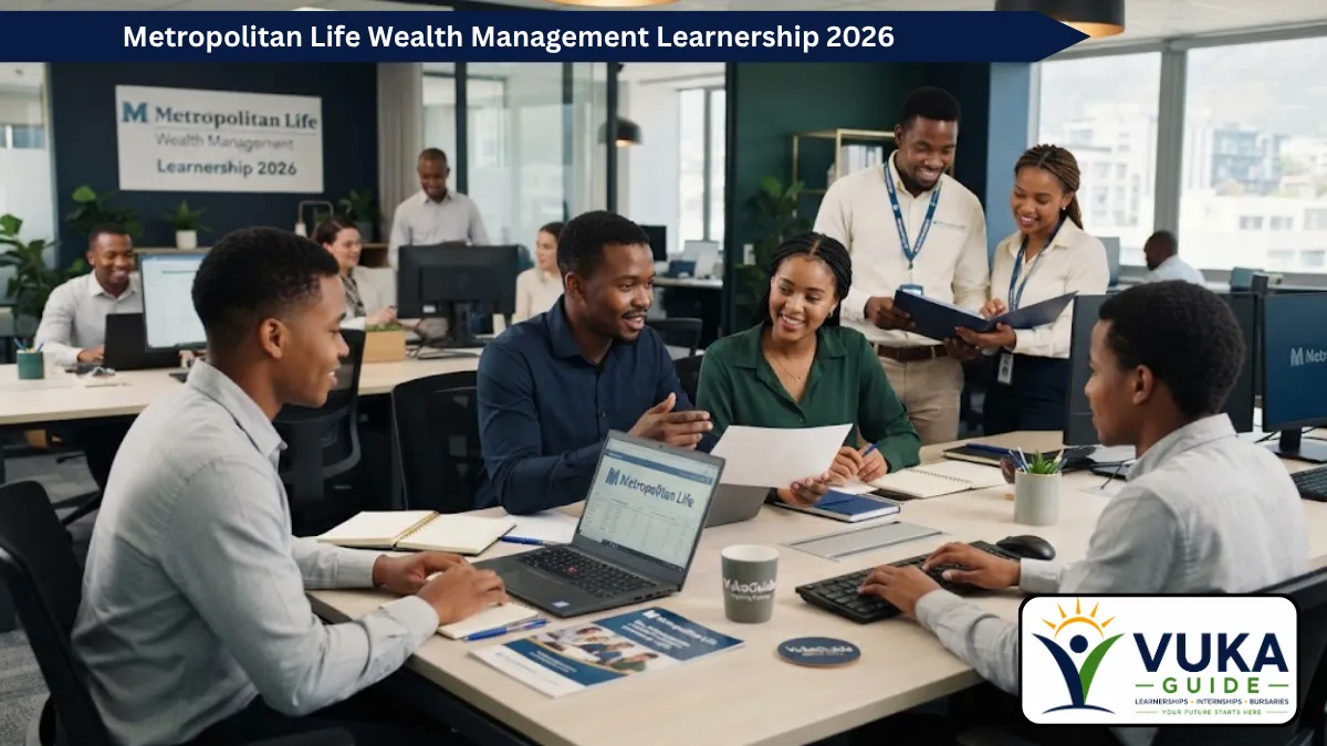 Metropolitan Life Wealth Management Learnership 2026 for South African youth in a professional financial services training environment